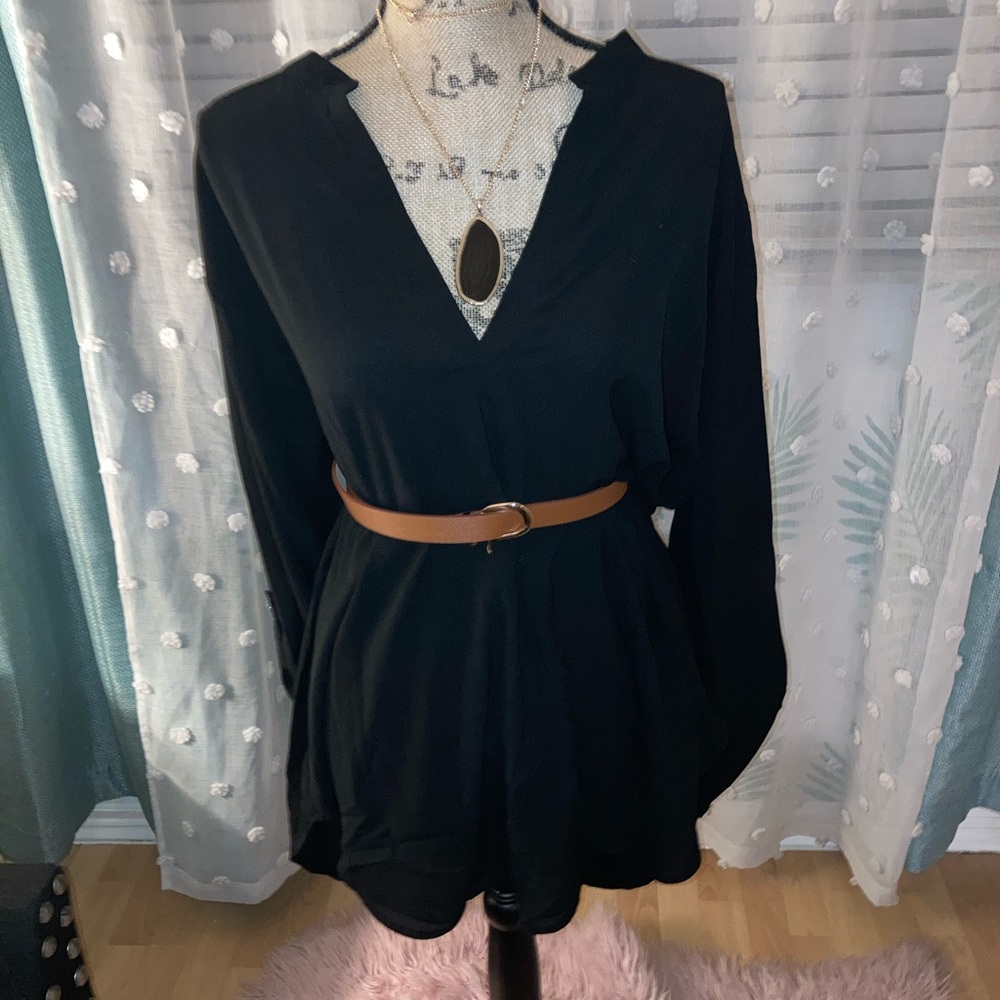 Misia Curvy Black Dress Shirt 3X